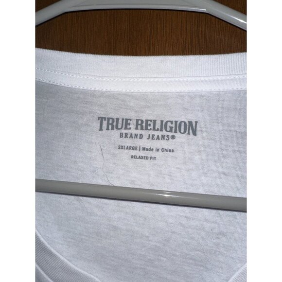 True Religion Mens Relaxed True SRS Short Sleeve Tee - White - Size XXL, NWT - Picture 3 of 5